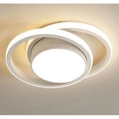 Lámpara de techo LED moderna y atractiva, redonda, blanco cálido 3000K, 32W, para dormitorio, pasillo, cocina, balcón, diámetro 28cm [Clase energética E] (1/5)