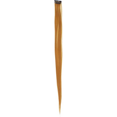 Mèche de cheveux raides à clip, extension capillaire couleur vive pour cosplay, déguisement, fête et vacances – Or (1/5)