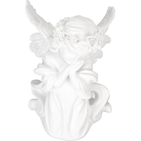 Ornement d'ange en résine représentant une jeune fille en prière, bijou ange blanc en prière, ange ailé à tenir à la main, petite sculpture d'ange, convient pour les étagères, les chambres, les annive (1/5)
