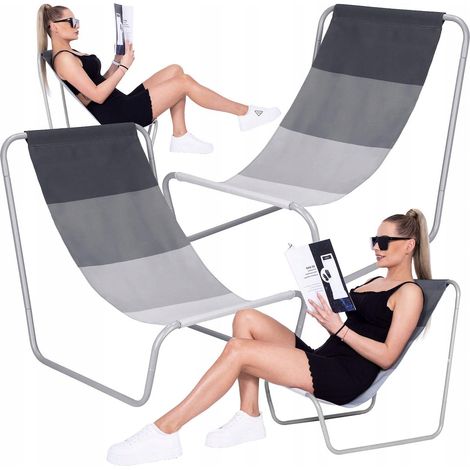 2X SEDIA A SDRAIO PIEGHEVOLE DA GIARDINO SPIAGGIA + BORSA SET 2 pezzi PER TERRAZZA BALCONE (1/5)