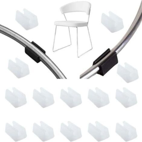 32 protections (10 mm) pour pieds de chaise, embouts de tuyau et protections de sol, capuchons de chaise en plastique en forme de U, protections pour pieds de chaise, colliers de serrage en silicone p (1/5)