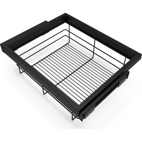 Emuca Drahtkorb- und Führungsrahmen-Set mit sanftem Verschluss für Kleiderschrank, verstellbar, 600-mm-Modul, strukturiertes Sch (1/5)