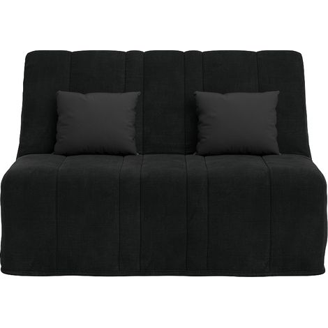 Banquette convertible NEA BZ , couchage 140x190, avec 2 coussins OFFERTS, Coton noir (1/3)