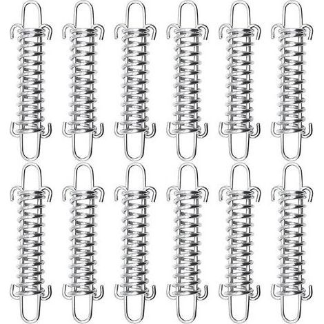 YUIT-Tendeur à Ressort 12 Pièces Ressort pour Auvent Ressort pour Tente Tendeur Ressort de Voile Ressort de Tension avec Double Crochet pour la randonnée Camping Pêche Pique-Nique Voyager (1/5)