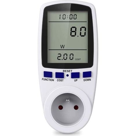 Prise Compteur d'Énergie Numérique,Prise de Consommation Electrique Surveillance de l'Énergie pour les Gros Appareils (1/4)
