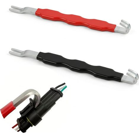 2 Outils de Déconnexion Électrique Universels, Extracteurs de Connecteurs Auto en Acier Haute Résistance, Pince à Double Extrémité pour Retirer les Bornes Automobiles Rapidement et Facilement (1/5)