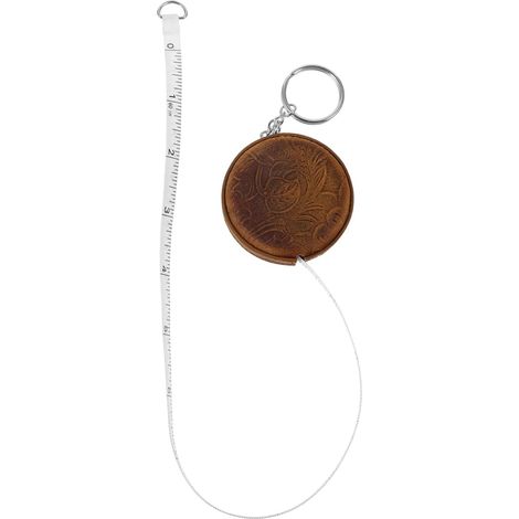 Artibetter Mètre Ruban Rétractable Vintage En Cuir Véritable 1,5 m Porte-clés Mini Ruban à Mesurer Rond Portable Pour Maison Et Voyage (1/5)