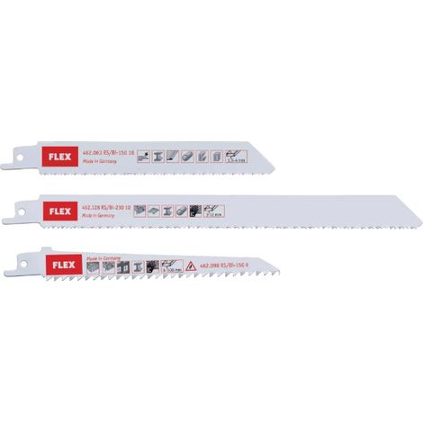 Jeu de lames de scie sabre FLEX pour pvc/bois/métal - 462179