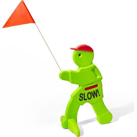 Step2 Safety Sam  Panneau D'Avertissement Pour Enfants En Vert Fluo Avec Drapeau  Panneau D'Avertissement  Signalisation