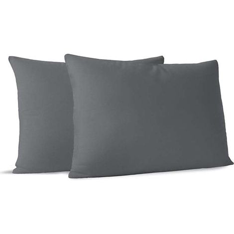 Federe per cuscino da notte 30x50 cm, in cotone, set da 2, colore antracite