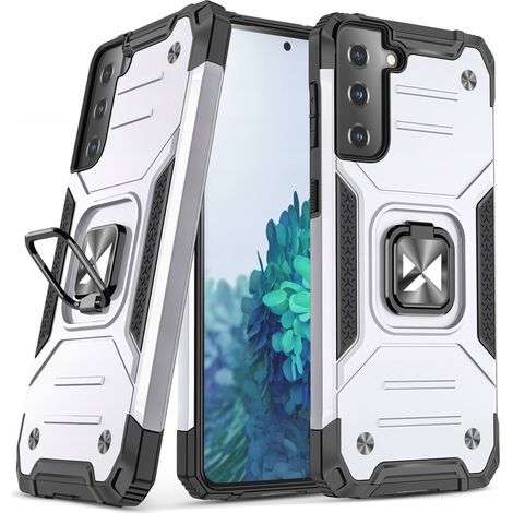 Wozinsky Ring Armor Hybrid-Schutzhülle + Magnethalterung für Samsung Galaxy S22+ (S22 Plus) Silber (1/5)