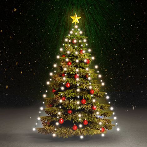 vidaXL Rete di Luce per Albero di Natale 150 LED Bianco Freddo 150 cm (1/5)
