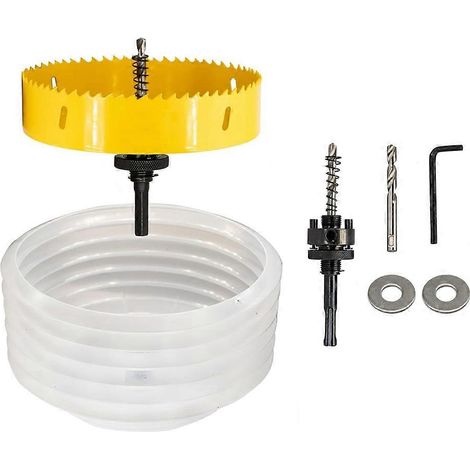 Scie cloche 6-19/64 pour luminaires encastrésbac à poussière pour scie cloche 6 poucestige hexagonale 3/8 pouce et arbre SDS Plus inclus (1/5)