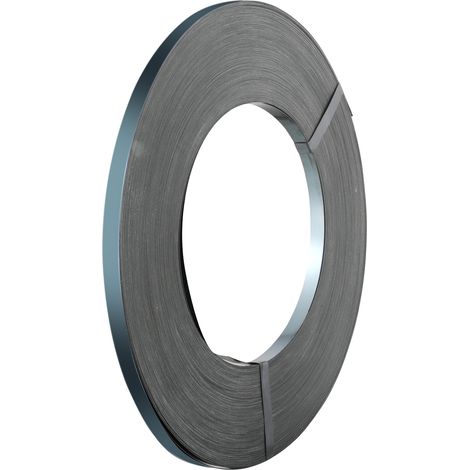 VEVOR Rollo de Fleje de Acero para Embalaje 500m x 19mm x 0,55mm Carrete para Fleje de Pales Resistencia de 770 kg Correas Metálicas de Embalaje Portátiles de Alta Resistencia, Negro