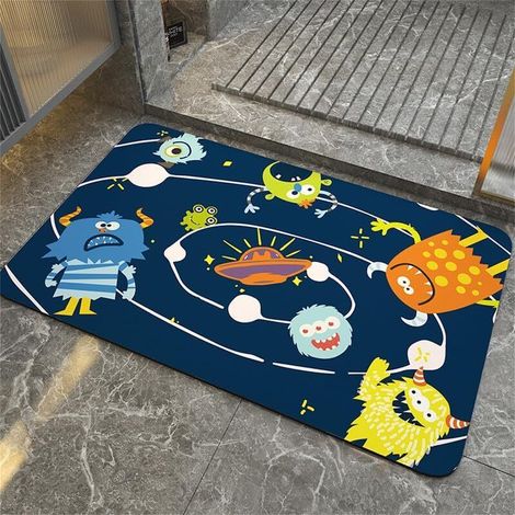 Tapis de bain en pierre de diatomite, séchage rapide, motifs animaux amusants, antidérapant, super absorbant, formes irrégulières et mignonnes. (1/5)