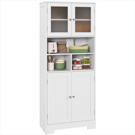 Buffet haut 4 portes en panneau de particules blanc 60 x 30 x (1/5)