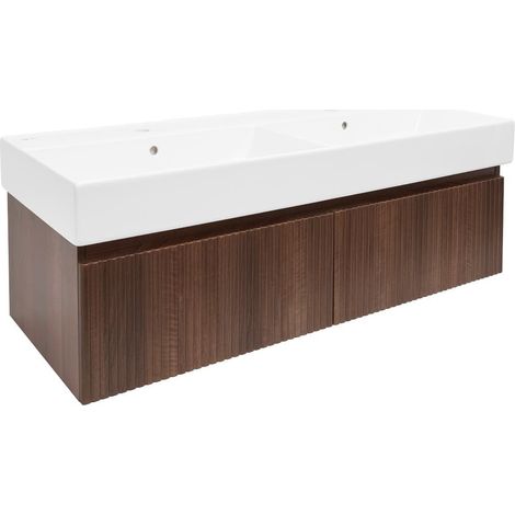 Swiss Aqua Technologies Badezimmermöbel mit Waschbecken SAT Evolution 118x30x44,8 cm Nussbaum matt (SATEVO120NAU2) (1/5)