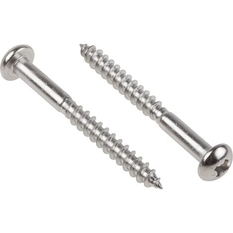 Vis à bois, 5mm, tête Ronde 50mm, en Acier Inoxydable A2 304 ( Prix pour Sachet de 50 ) (1/2)