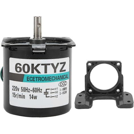 14-W-Wechselstrom-Permanentmagnet-Synchronmotor, hohes Drehmoment, bidirektional, mittige Wellenlagerung XD60KTYZ (15 U/min, 220 V Wechselstrom) (1/5)