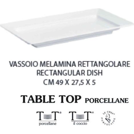 Vassoio rettangolare in Melamina Bianco 49 x 27,5 cm