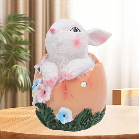 Figura decorativa de conejito de Pascua resistente a la intemperie para jardín, hogar, oficina, color naranja. (1/5)