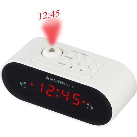 New Majestic RS-137 Digitaler Wecker Schwarz, Weiß