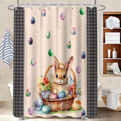 Rideau douche polyester 180x180 moderne voile de douche pour idéal location saisonnière (1/5)