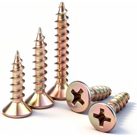 20 Pièces Vis à Bois M4x10mm en Acier au carbone, Fixations Autotaraudeuses a Tête Fraisée Entièrement Filetées pour le Bois et les Meubles (1/5)