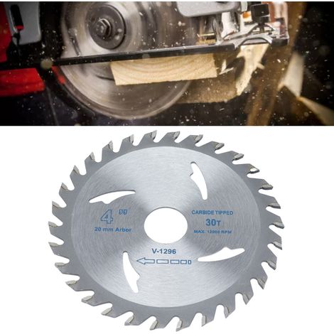 4-Zoll-Kreissägeblatt mit Hartmetall-Trennscheibe, geeignet für Holzbearbeitung, 30T 20mm Blatt. (1/5)