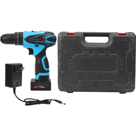 Perceuse électrique sans fil 25V rechargeable, outil à main avec mandrin, chargeur secteur 100V‑240V, embouts inclus, usage domestique et professionnel (1/5)