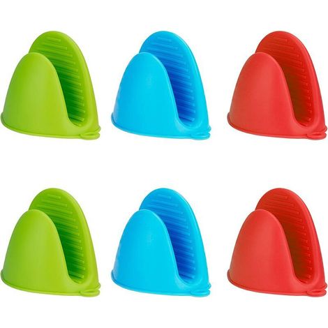 3 Paires Mini Gants de Four Mitaines de Cuisine en Silicone Résistant à Chaleur pour MicroOndes (1/4)