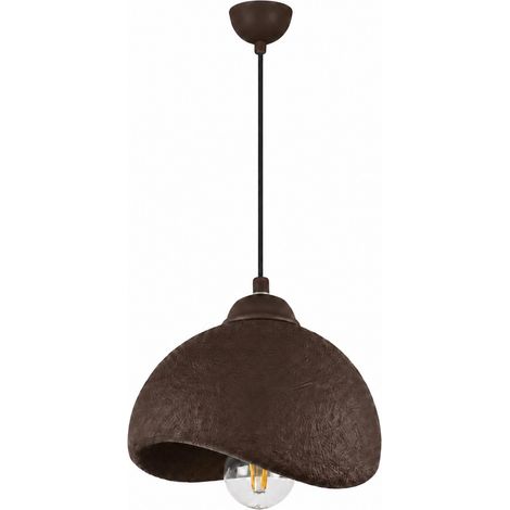 Lampe suspendue en métal "Vegas" - 21 x 20 cm - Marron (1/4)
