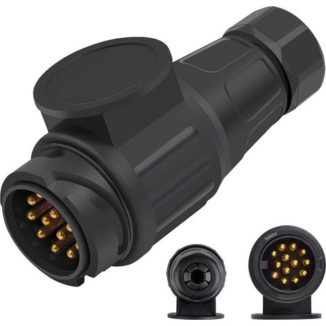 7 to 13 Pin Trailer Tow Socket Adapter, 7 to 13 Pin 12V Trailer Tow Socket Connector, Plastic Waterproof Trailer Plug (1/5)