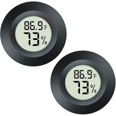 Set di 2 mini termometri e igrometri digitali per serre, umidificatori, incubatori, terrari per rettili, in gradi Fahrenheit (℉) o Celsius (℃)