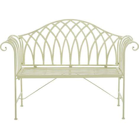 Garden Bench MILAZZO 130 cm Metal Light Green (1/5)