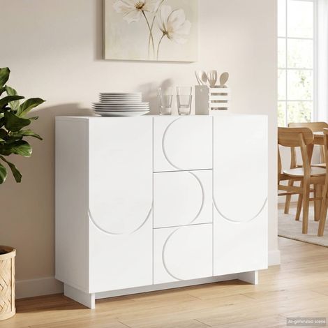 vidaXL Buffet Blanc 85,5 x 31 x 75 cm Bois d'ingénierie (1/5)