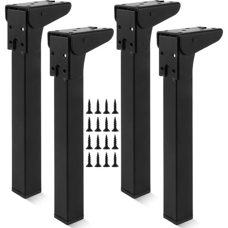 4 Stück Klapptischbeine 25 cm, Klapptischbeine aus Metall, schwarzes 90° klappbares Bein für Tisch, Bett, Sofa, Laptop, Schrank (1/5)