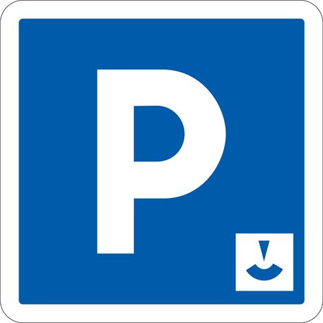 Panneau Indication C1b – Stationnement gratuit à durée limitée avec contrôle – Carré Classe 1 350 mm – Gamme BRETAGNE (1/5)
