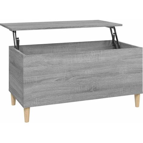 Tavolino con piano sollevabile 90 x 44,5 x 45 cm in legno ingegnerizzato grigio DEC040115