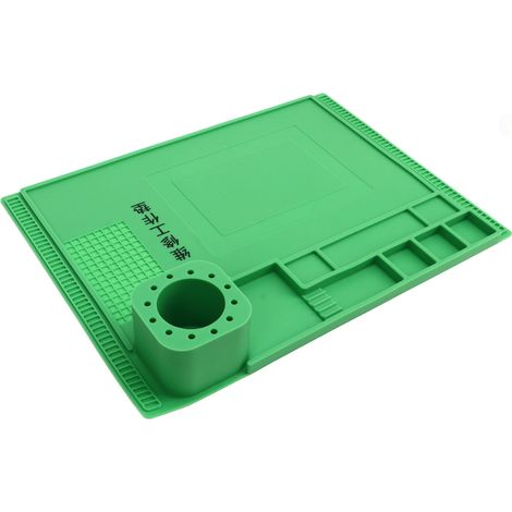 Tapis de travail en silicone résistant aux hautes températures, isolation thermique, réparation électronique, 40x30 cm, vert (1/5)