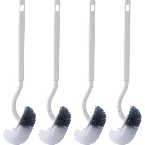 Lot de 4 Brosses WC Silicone Blanches – Manche Long & Nettoyage Profond