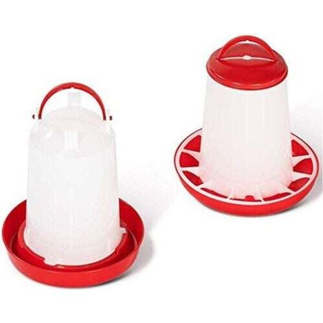 Vtizikl Lot mangeoire 3 KG et Abreuvoir 3L pour Poules et volailles (1/4)