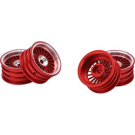 Aluminiumfelgen für Axial SCX24 1/24 ferngesteuertes Auto, 26,5 mm Durchmesser, 7 mm Radmitnehmer, rot (1/5)