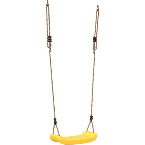 Outdoor Swing Seat for Kids Single with Adjustable Rope Yellow vidaXL