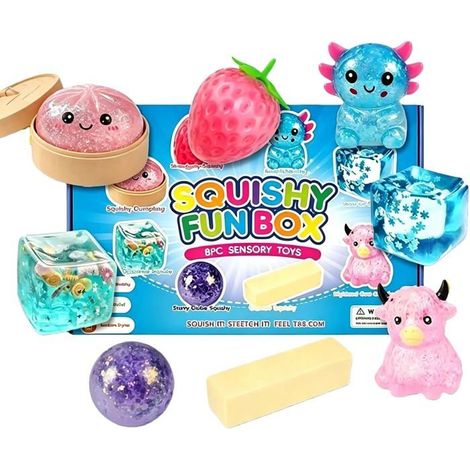 8 PCS Squishy Box, Squis - Stress réalistes à Presser, à remontée Lente, Douces et Mignonnes, idéales comme Cadeaux ou Souvenirs