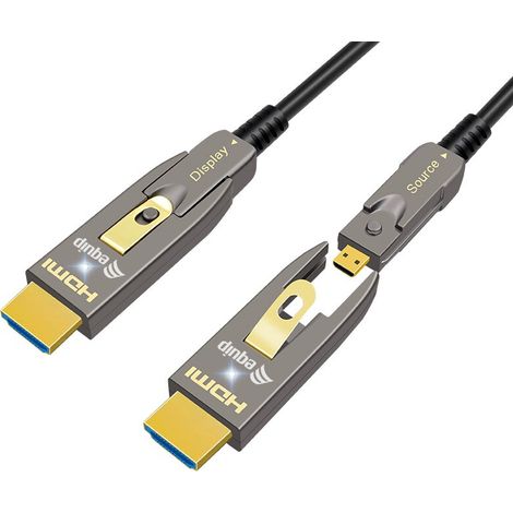 Equip HDMI 2.0 Abnehmbares aktives optisches Kabel Typ D + A, 10m, 4K/60 Hz