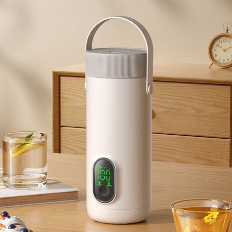 Hervidor eléctrico de viaje, 350 ml, portátil, pequeño, para té y café, recargable por USB, para coche, camping y uso al aire libre. (1/5)