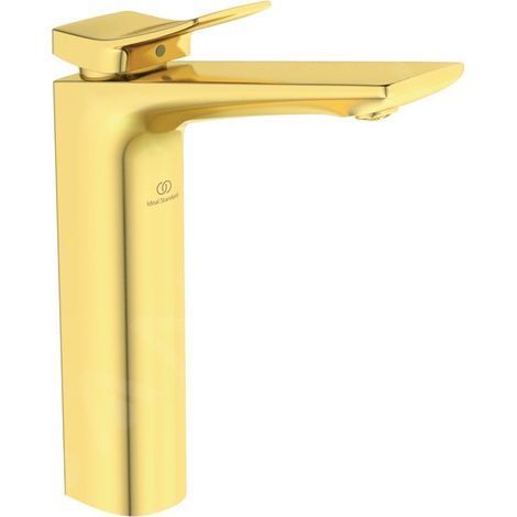 Vanne WT-Armatur Conca, avec prolongateur, sans vidange, sortie de 150 mm, or brossé (1/3)