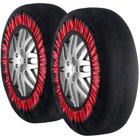 VEVOR Verdickte Schneesocken für Reifen, Reifensocken aus Polyesterfaser mit elastischen Bändern, Reifenabdeckung mit Schneehaftung für Auto SUV Pickup und Lkw (2er-Pack) extragroß Schneesocken (1/5)