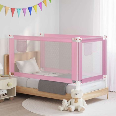 Barrière de sécurité de lit d'enfant Rose 160x25 cm Tissu (1/5)